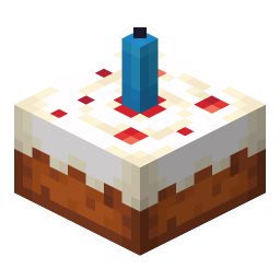 Cake with Light Blue Candle