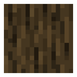 Oak log, side view