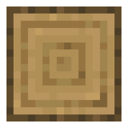 Oak log, top view