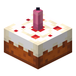 Cake with Pink Candle